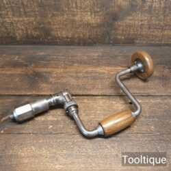 Vintage Ratchet Brace Beechwood Handles And 9” Sweep - Good Condition