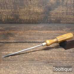 Vintage Long Reach Slimline Flat Screwdriver 3/16” Wide - Boxwood London Handle
