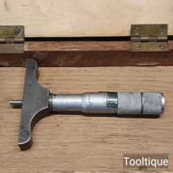 Vintage Boxed Moore & Wright Traditional Micrometer Depth Gauge - Good Condition