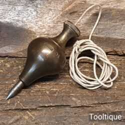 Scarce Vintage Record No: 01 Brass Plumb Bob Steel Tip - Good Condition