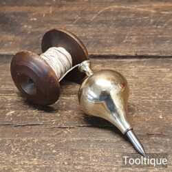 Large Vintage 4" Brass Plumb Bob with Steel Tip - Good Condition