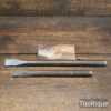 2 Good Vintage Old Cast Steel Cold Chisels 11” + 8” Long - Sharpened