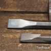 2 Good Vintage Old Cast Steel Cold Chisels 11” + 8” Long - Sharpened