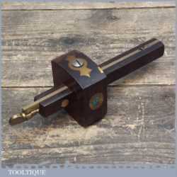 Vintage Robert Sorby Kangaroo Brand Rosewood Brass Mortice Gauge