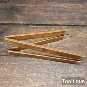 Vintage Rabone Chesterman No: 1169 24" Boxwood Brass Folding Rule - Good Condition Vintage Rabone Chesterman No: 1169 24