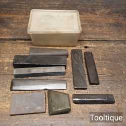 Vintage Collection Of 9 Mostly Natural Fine Slip Stones - Good Condition