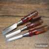 3 No: Scarce Vintage Marples Bevel Edge Butt Chisels - Sharpened Honed