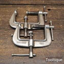 Vintage Pair Record Junior No: 129 Nickel Plated Three Way G Cramps