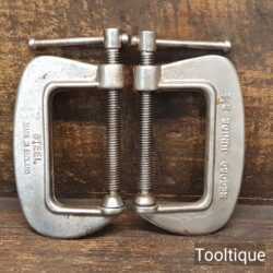  Vintage Pair Of Record Junior No: 2 ½ Nickel Plated “G” Cramps