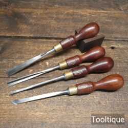 Vintage Part Set 4 Marples Block Cutter Carving Palm Chisels - Sharpened Honed