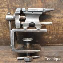 Vintage Miniature Small Jewellers Anvil & Vice With Table Clamp Extension