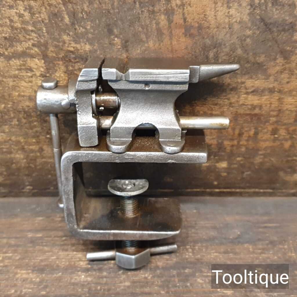Vintage Miniature Small Jewellers Anvil & Vice With Table Clamp