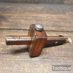 Vintage Rosewood & Brass Quick Adjustment Mortise Gauge - Good Condition