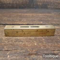 Vintage London Brass Boxwood Machinist’s Calibrated Spirit Level - Good Condition
