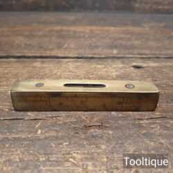 Vintage Boxwood Brass Machinist’s Spirit Level 4" Rule Markings - Good Condition