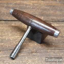 Vintage Piano Tuners T Hammer Tool ⁹⁄₃₂” Square Socket Rosewood Steel Handle