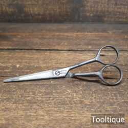 Unusual Vintage 6 ½” Sheffield Old Master Cranked Barber Scissors - Sharpened