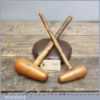 Pair Of Boxwood Metal Working Bossing Mallets With Leather Sandbag