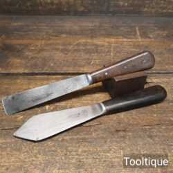 2 Vintage Rosewood Handled Putty Filling Knives - Good Condition