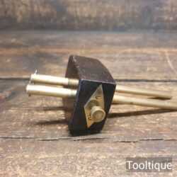 Unusual Vintage Rosewood Brass Mortice Gauge - Good Condition