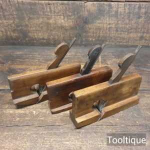 Vintage Set 3 Beechwood T Shaped Coach Makers Rebate Moulding Planes