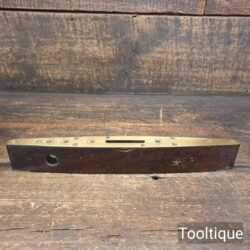 Vintage 12" Mahogany & Brass Adjustable Spirit Level - Good Condition