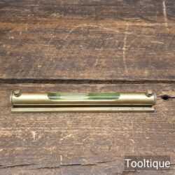 Vintage 6″ Machinist’s Brass Spirit Level With Bubble - Good Condition