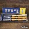 Vintage Boxed Set of Marples 1005 Woodturning Chisels - Good Condition