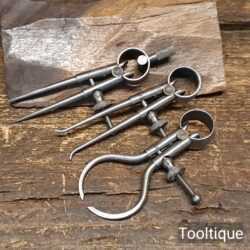 Lovely Vintage Set 3 No: Moore & Wright Cast Steel Spring Dividers