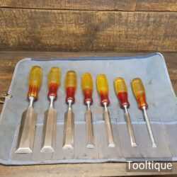 Vintage Set Of 7 No: Marples Shamrock Bevel Edge Chisels - Sharpened Honed