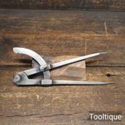 Vintage 8” Cast Steel Square Winged Square Legged Dividers - Good Condition