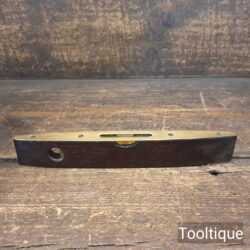 Vintage J. Rabone & Sons No: 1625 9" Rosewood Brass Boat Spirit Level - Good Condition
