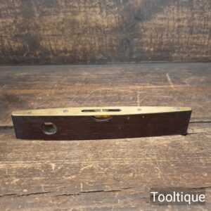 Vintage Redwood And Brass 8” Spirit Level - Good Condition