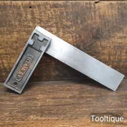 Vintage Stanley USA No: 12 Carpenters 6” Cast Steel Calibrated Try Square - Good Condition