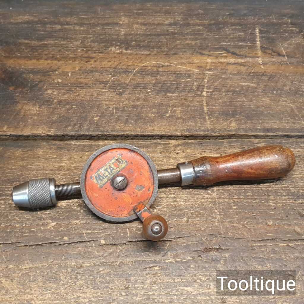 Vintage Metado Foreign 9 1/2" Single Pinion Egg Beater Drill - Good Condition