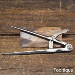 Antique 7” Straight Square Legged Leatherworking Steel Dividers - Good Condition