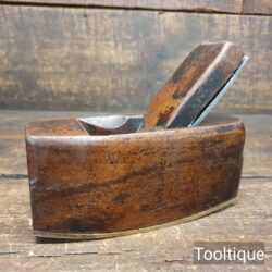 Vintage Buck Beechwood Brass Sole Curved Shaped Coffin Plane - Lapped Flat