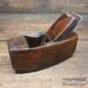 Small Vintage Curved Beechwood Coffin-Shaped Roughing Out Plane - Lapped Flat
