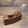 Vintage Mahogany Coffin Shaped Smoothing Plane Brass Infill - Lapped Flat