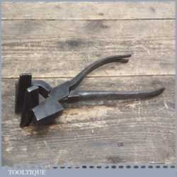 Vintage Burton Upholsterers / Leatherworkers Stretch Pliers - Wide Ribbed Jaws,