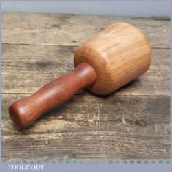 Beech Woodcarving Mallet 4” Wide Head And Mahogany Handle Unused