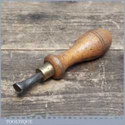 Unusual Small Vintage Cobblers Edge Iron Tool For Leather Working