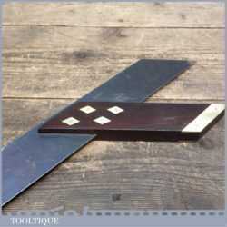 Vintage 10” Rosewood And Brass Mitre Square