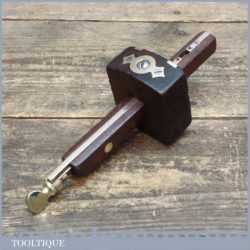 Vintage Marples Adjustable Screw Rosewood And Brass Mortice Gauge
