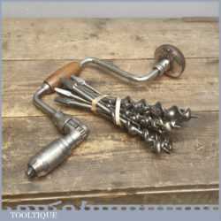 Vintage Stanley No: 75 Wooden Handled Ratchet Brace - Ten Twist Bits