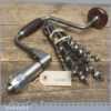 Vintage Marples Wooden Handled Ratchet Brace With Various Twist Bits