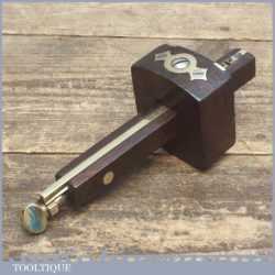 Vintage Rosewood & Brass Adjustable Mortice Gauge - Good Condition