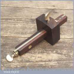 Vintage Rosewood And Brass Mortice Gauge - Good Condition