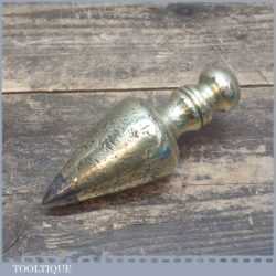 Antique Brass 5” Long And Heavy Steel Tipped Plumb Bob