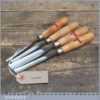 Set of 4 Tiranti Wood Carving Gouge Chisels - Good Lightly Used Condition